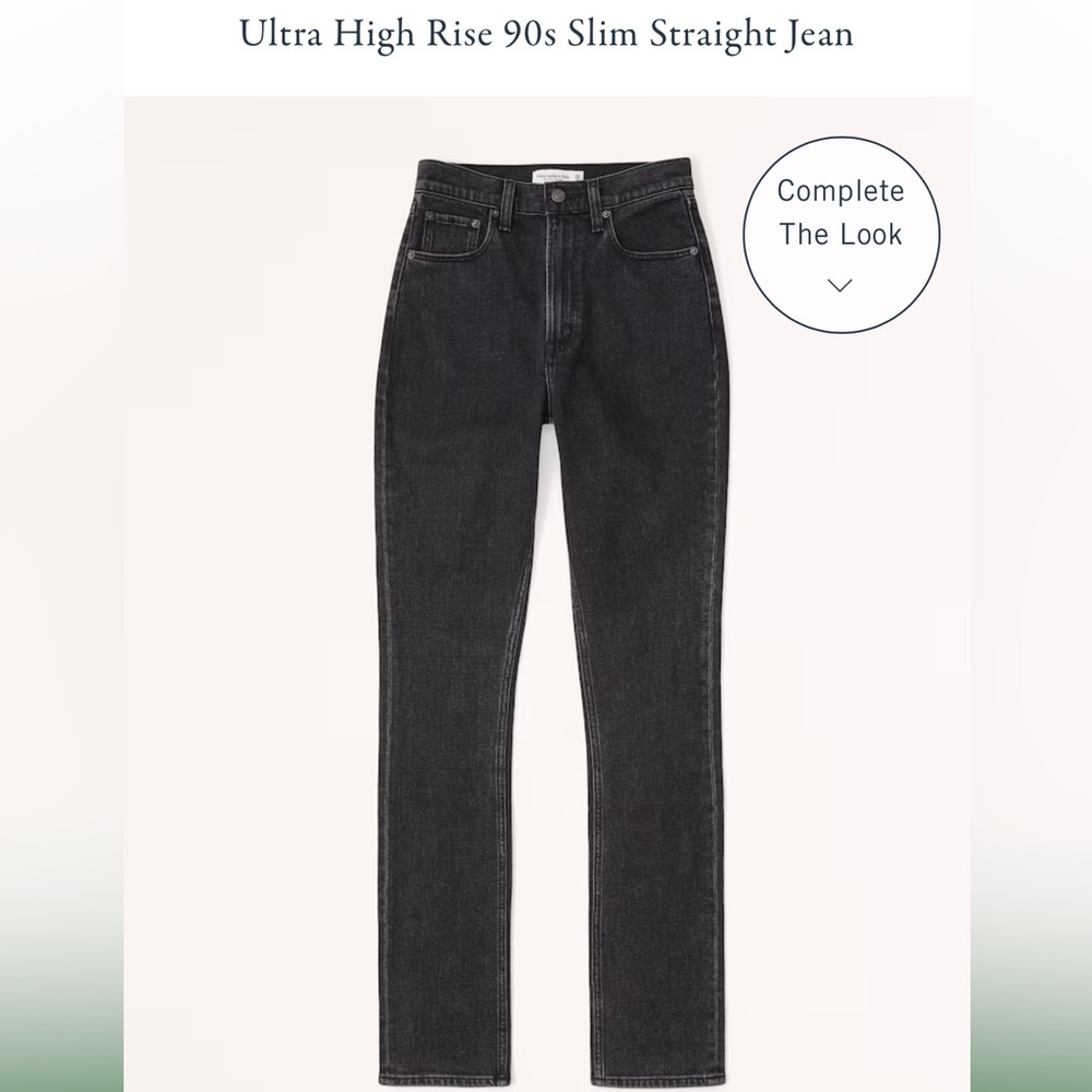 NWT Abercrombie Ultra High Rise 90s Slim Straight Jean - Color Black, 27